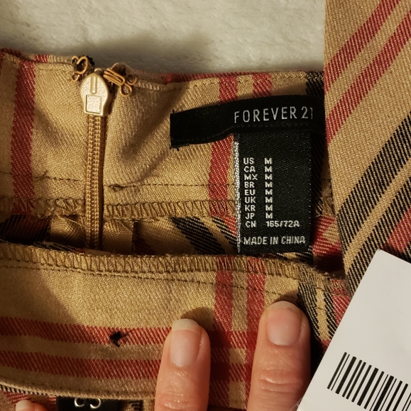 F21 Med Plaid Skirt with Suspenders - Picture 2 of 3